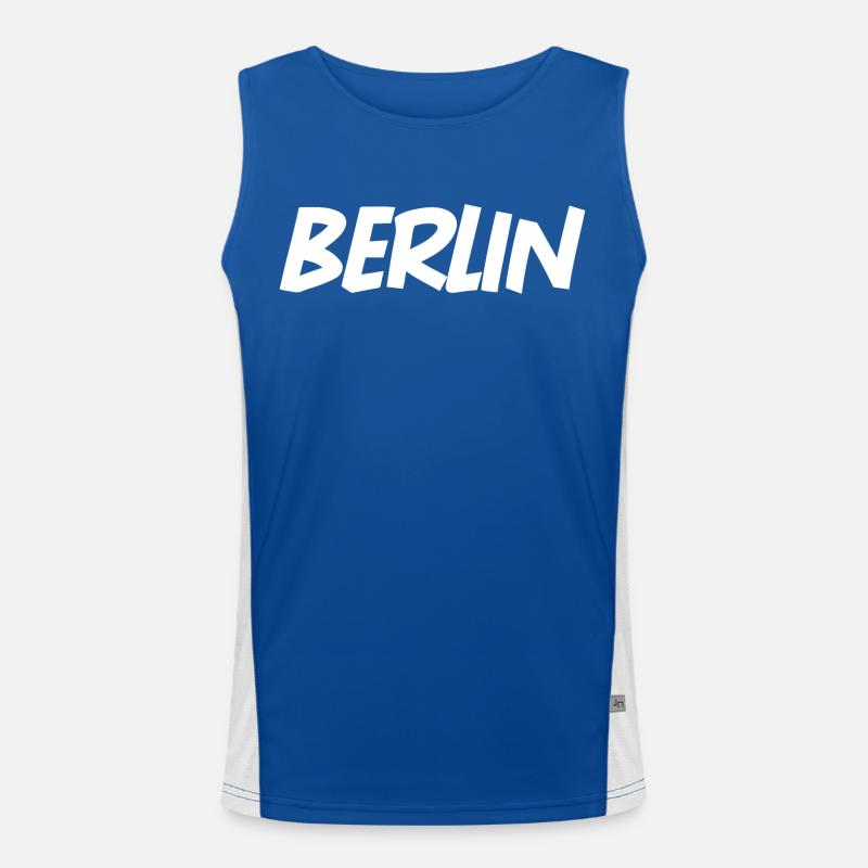 Berlin Schriftzug Funktionelles Kontrast-Tank Top für Männer 