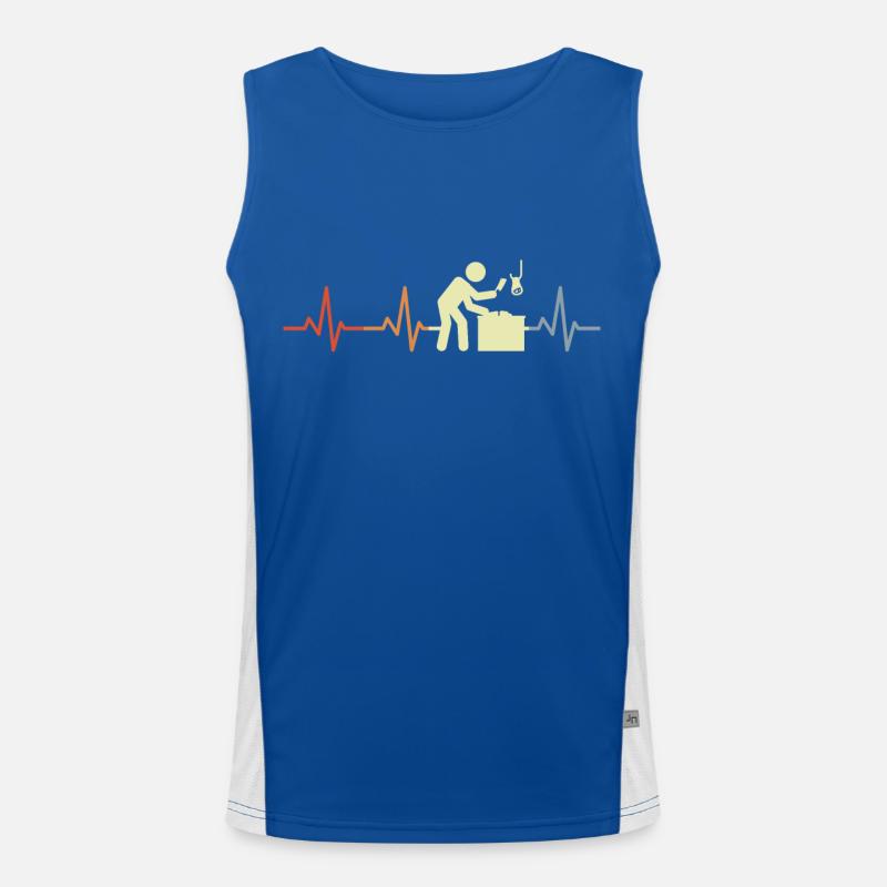 Fleischer Strichmännchen Herzschlag Funktionelles Kontrast-Tank Top für Männer 