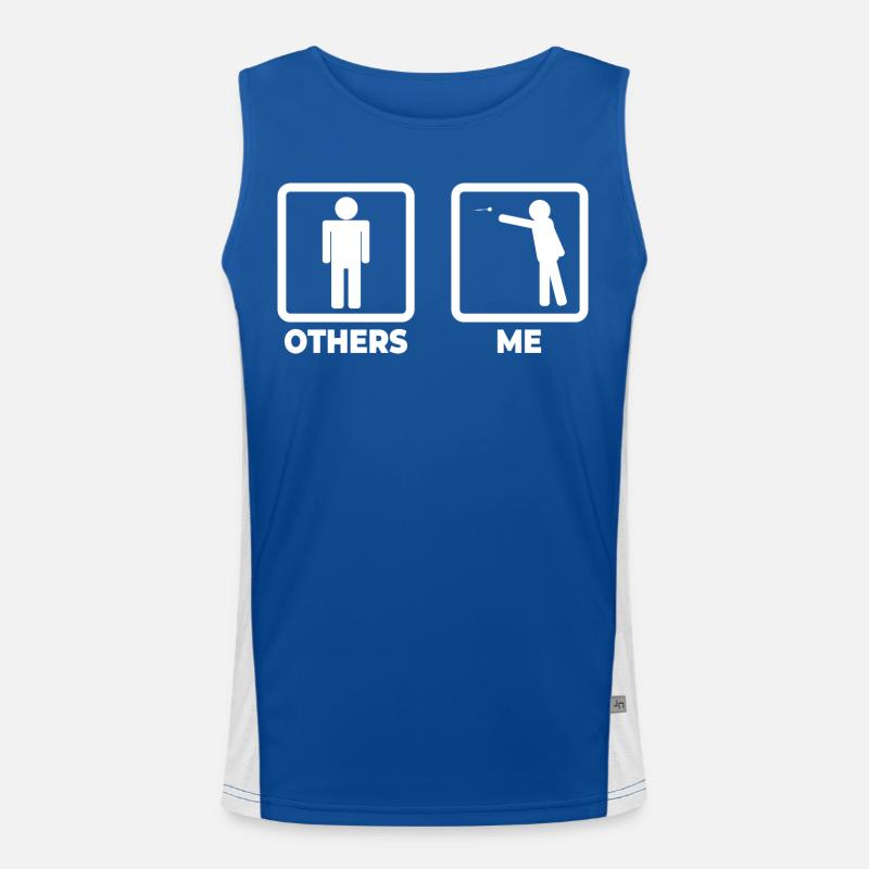 Dart Player Stick Figure Men's Functional Contrast Tank Top 
