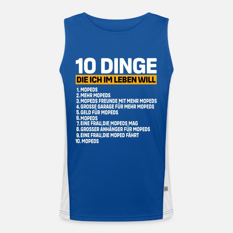 10 Dinge die ich im Leben will mopeld Funktionelles Kontrast-Tank Top für Männer 
