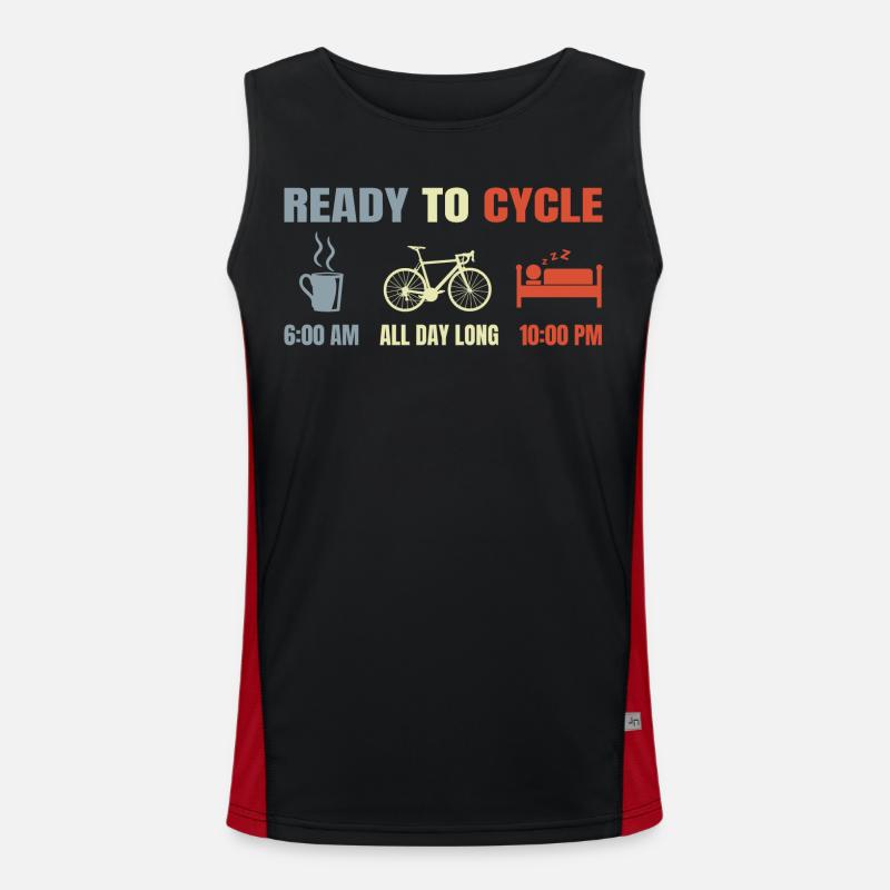 Cyclists schedule - Men's Functional Contrast Tank Top  - black/red