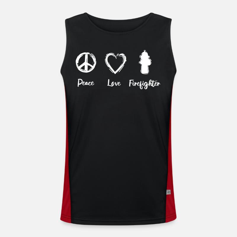 Peace, Dear Fire Brigade - Men's Functional Contrast Tank Top - black/red