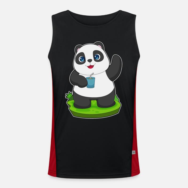 Panda Juice - Men's Functional Contrast Tank Top  - black/red