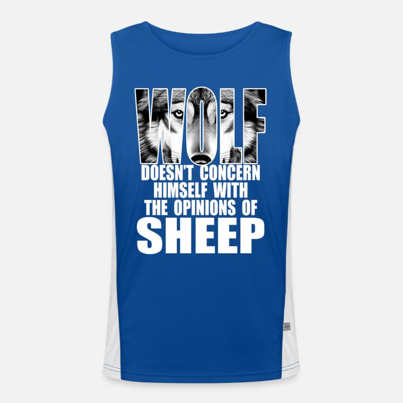 Wolf, stark und unabhängig Funktionelles Kontrast-Tank Top für Männer 