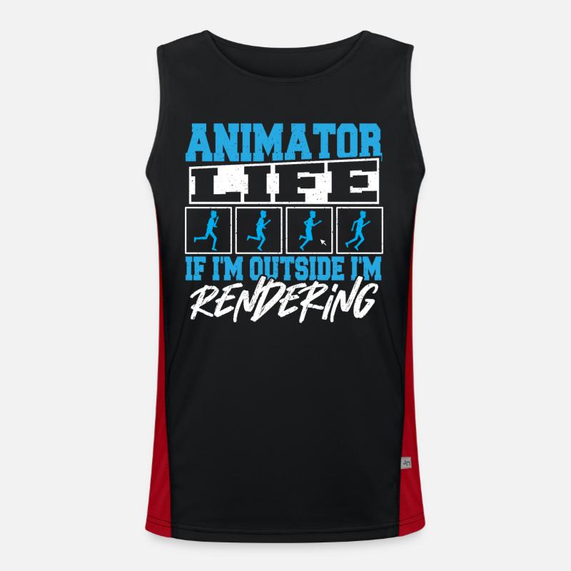 Visual Artist Cartoon Animator 3D Animation Fan Men's Functional Contrast Tank Top 