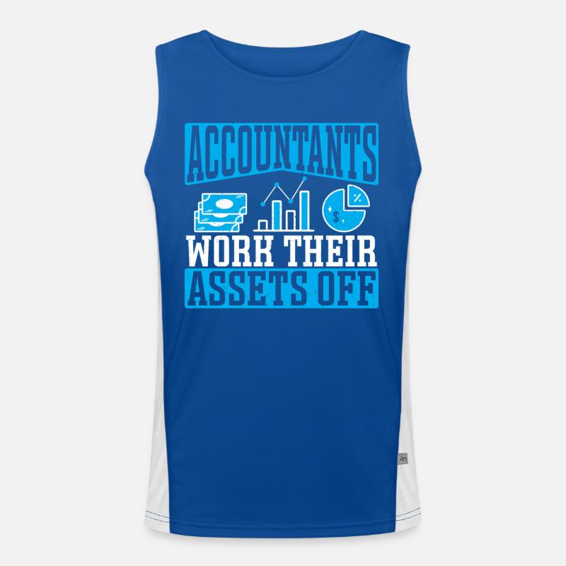 Accountants Work Their Assets off Men's Functional Contrast Tank Top 