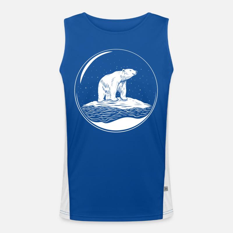 Eisbär auf Eisscholle Save the polarbear Funktionelles Kontrast-Tank Top für Männer 