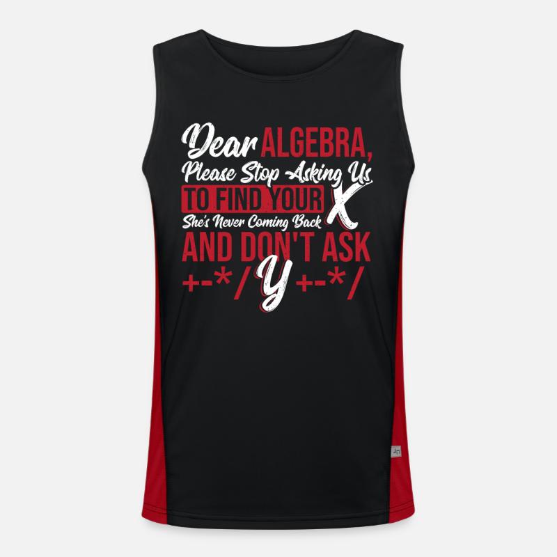 Figures Math Teacher Graph Dear Algebra Please Men's Functional Contrast Tank Top 