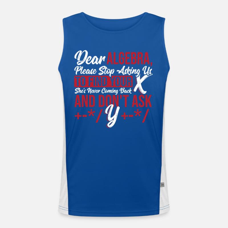 Figures Math Teacher Graph Dear Algebra Please Men's Functional Contrast Tank Top 