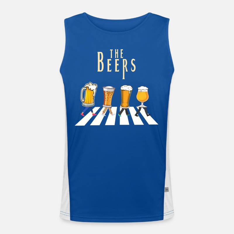 Custom beer bar pattern design Men's Functional Contrast Tank Top 