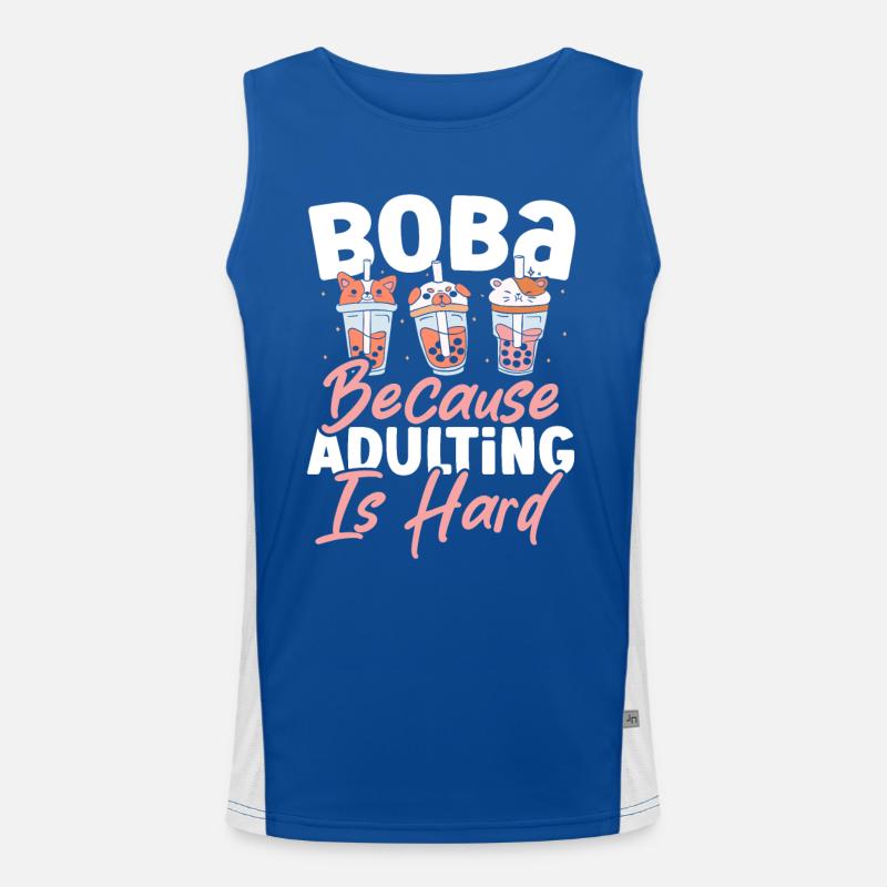 Tee Latte Grüner Tee Eistee Boba Tee Merchandise Funktionelles Kontrast-Tank Top für Männer 