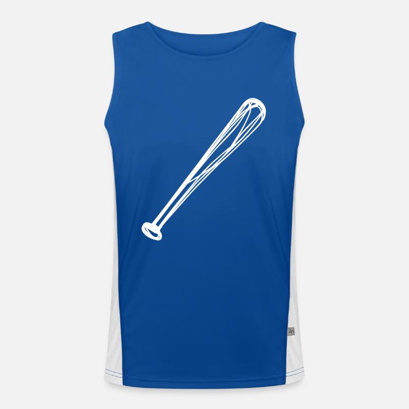Baseball Bat Drawing Men's Functional Contrast Tank Top 