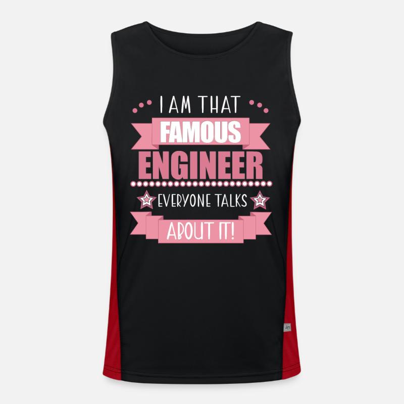 Engineer Profession Ladies Gift - Men's Functional Contrast Tank Top - black/red