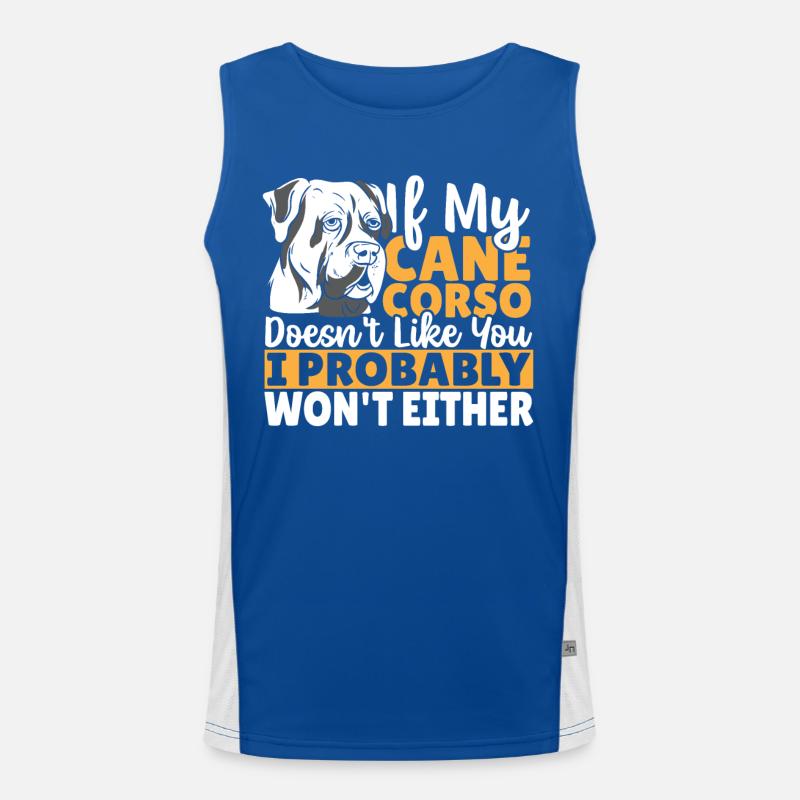 Cane Corso Mama Wachhund Begleithund Funktionelles Kontrast-Tank Top für Männer 