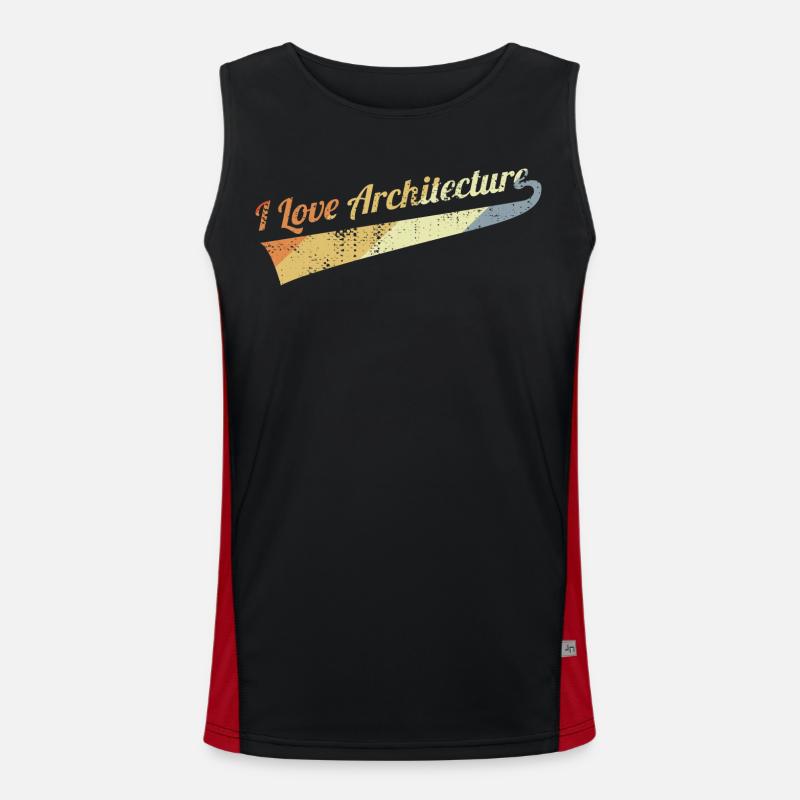 I Love Architecture Funktionelles Kontrast-Tank Top für Männer 
