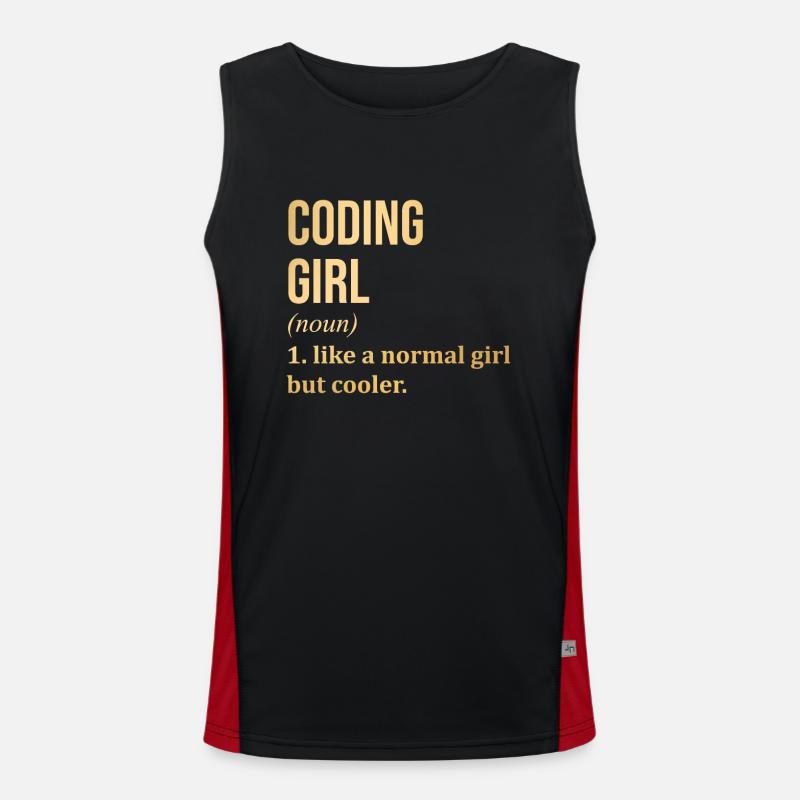 Coding - Men's Functional Contrast Tank Top  - black/red