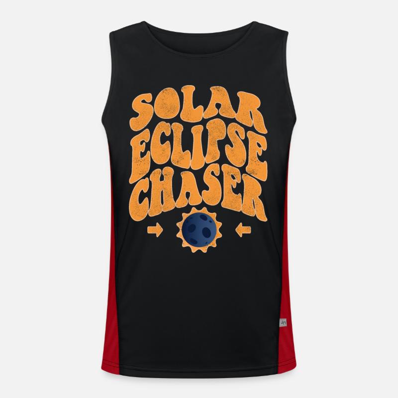 Solar eclipse chaser - Men's Functional Contrast Tank Top  - black/red