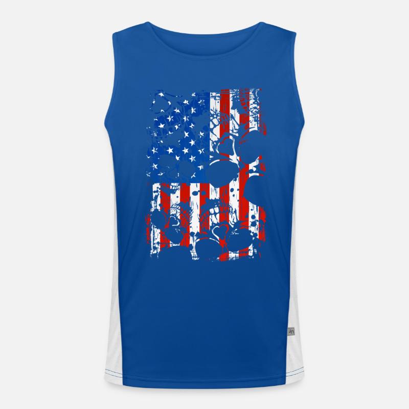 Skull USA Pride Funktionelles Kontrast-Tank Top für Männer 
