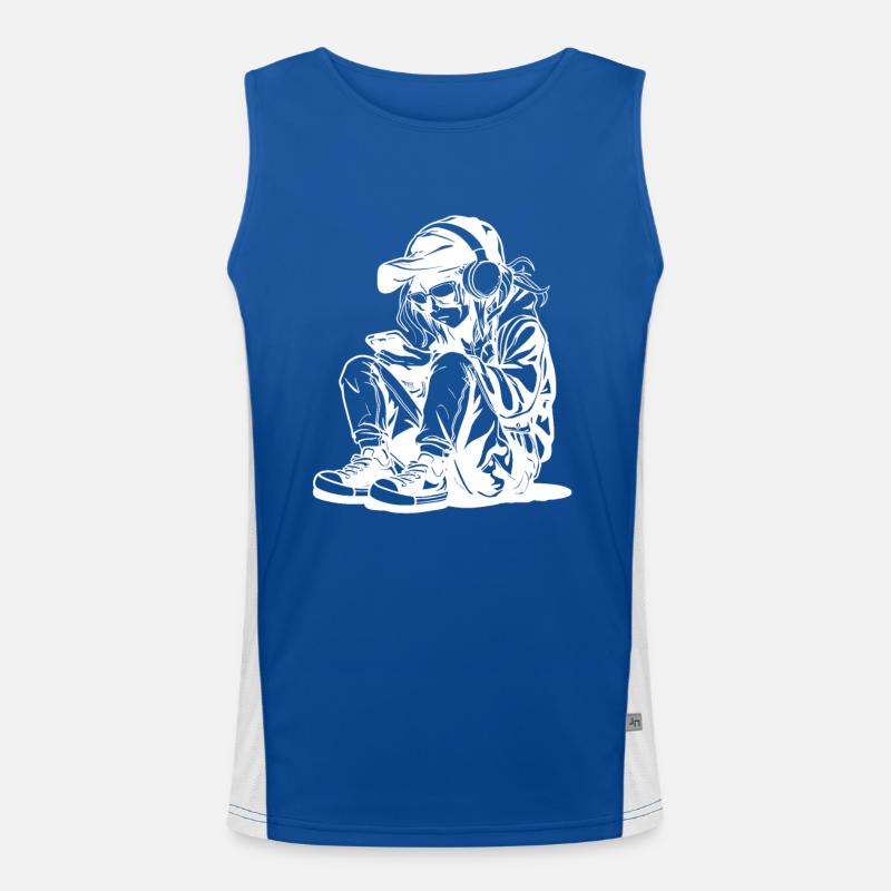 Video Game Lover Drawing Men's Functional Contrast Tank Top 