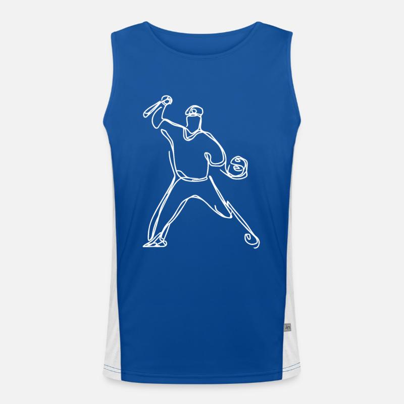 Baseball player sketch Men's Functional Contrast Tank Top 