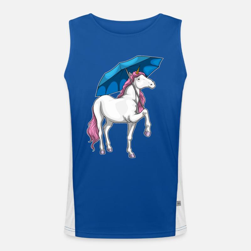 Einhorn Regenschirm Funktionelles Kontrast-Tank Top für Männer 
