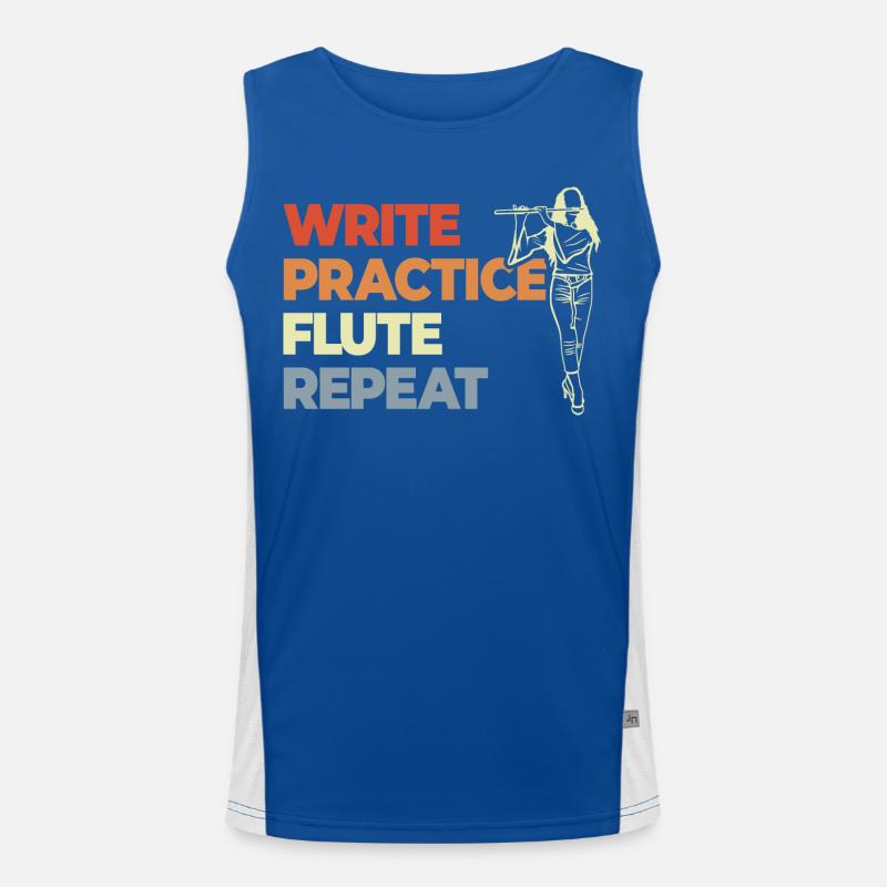 Write Practice Flute Repeat Funktionelles Kontrast-Tank Top für Männer 