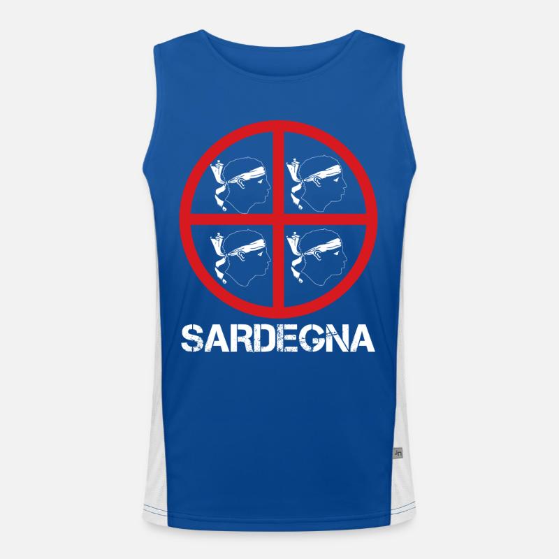 Flagge Sardiniens mit maurischen Köpfen Funktionelles Kontrast-Tank Top für Männer 