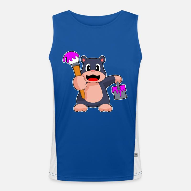 Mole, Painter, Brush, Paint Men's Functional Contrast Tank Top 