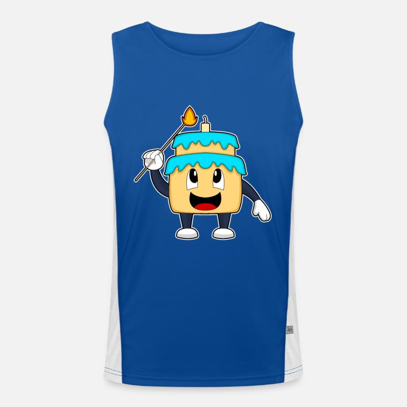 Torte Geburtstag Kerze Funktionelles Kontrast-Tank Top für Männer 