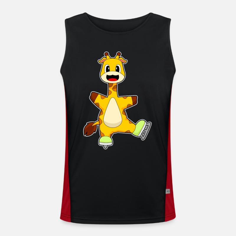 Giraffe Eislaufen Schlittschuhe - Men's Functional Contrast Tank Top  - black/red