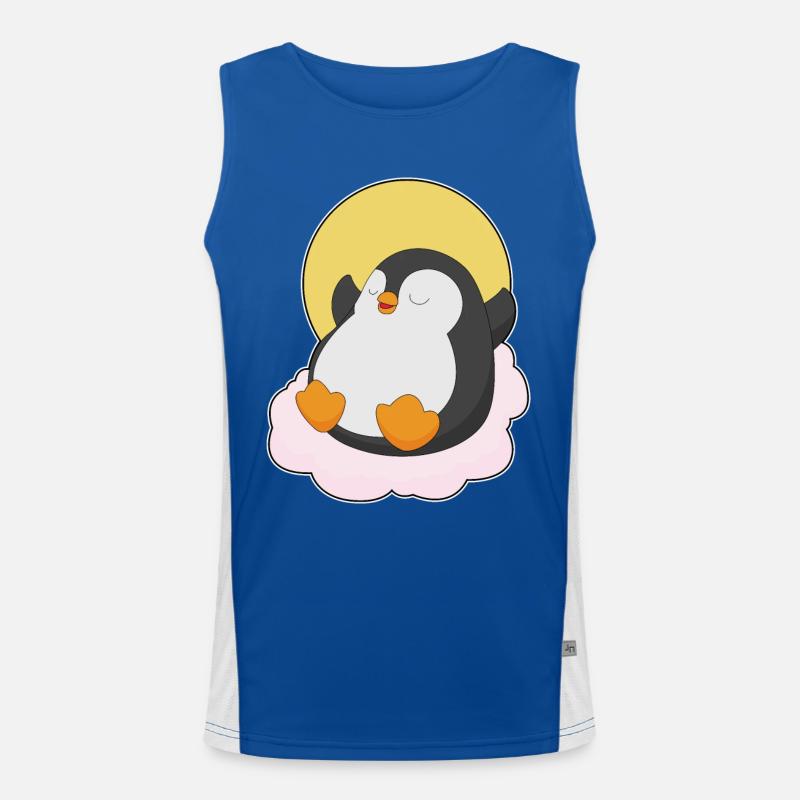 Pinguin Wolken Funktionelles Kontrast-Tank Top für Männer 
