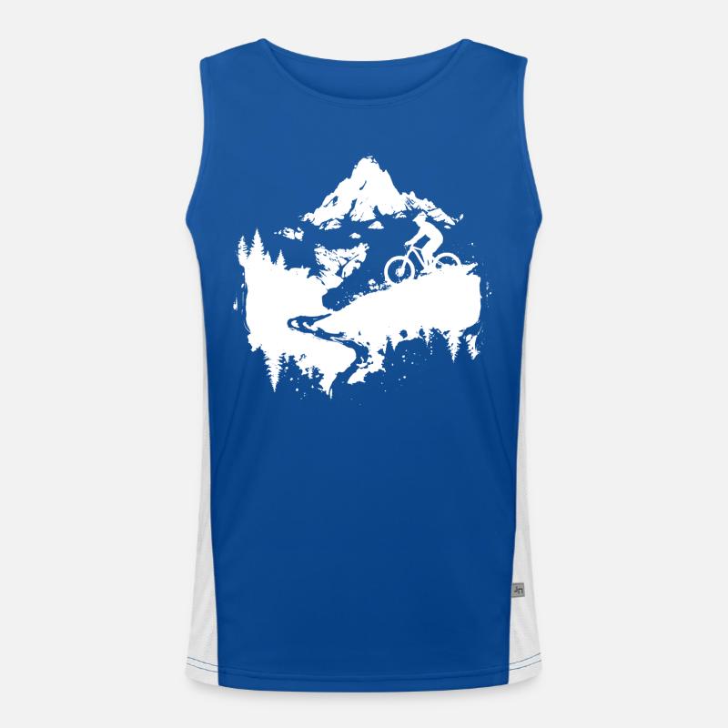 Mountain Biking Sketch Men's Functional Contrast Tank Top 