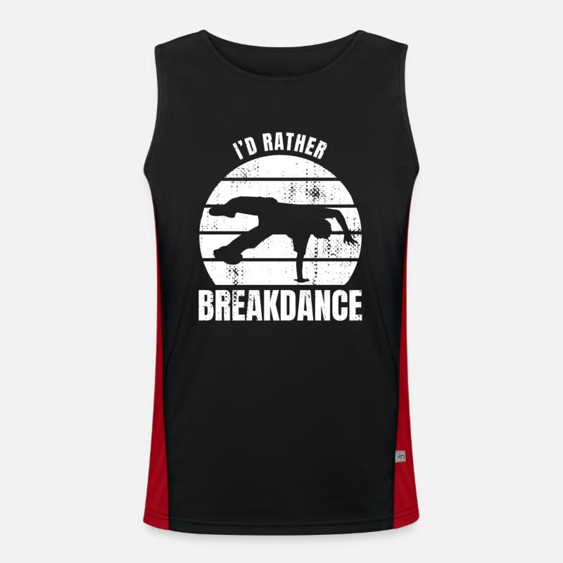 I'd Rather Breakdance - Men's Functional Contrast Tank Top  - black/red