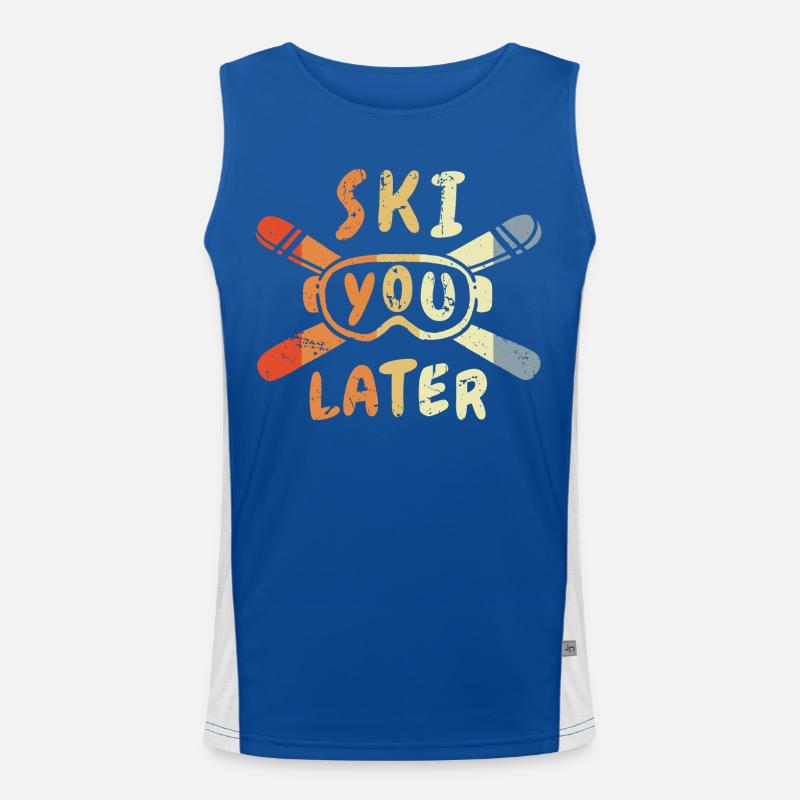 Skifahrer Witz Funktionelles Kontrast-Tank Top für Männer 