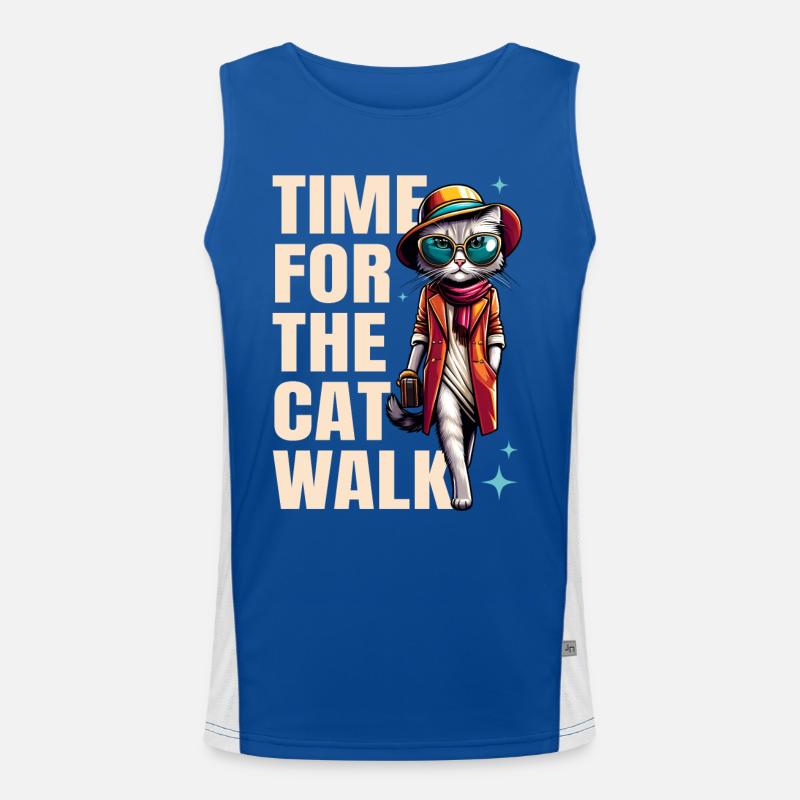 Cat Runway Mode « C’est l’heure du défilé » Débardeur respirant contrasté Homme 