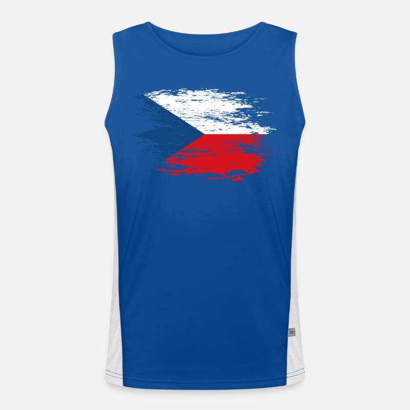 Czech Republic flag used Men's Functional Contrast Tank Top 