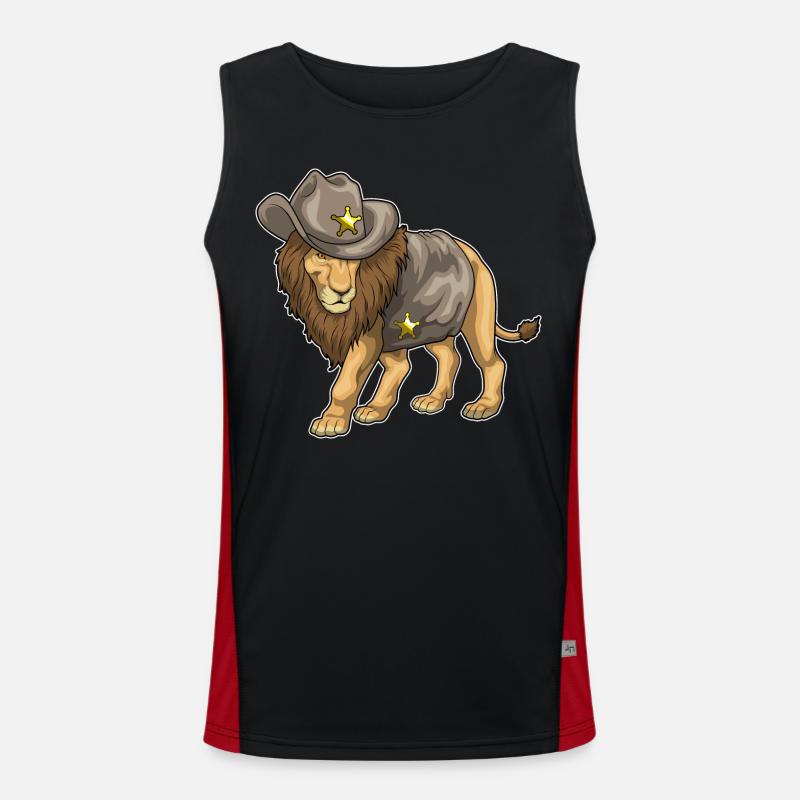 Lion Sheriff Sheriff's Hat - Men's Functional Contrast Tank Top  - black/red