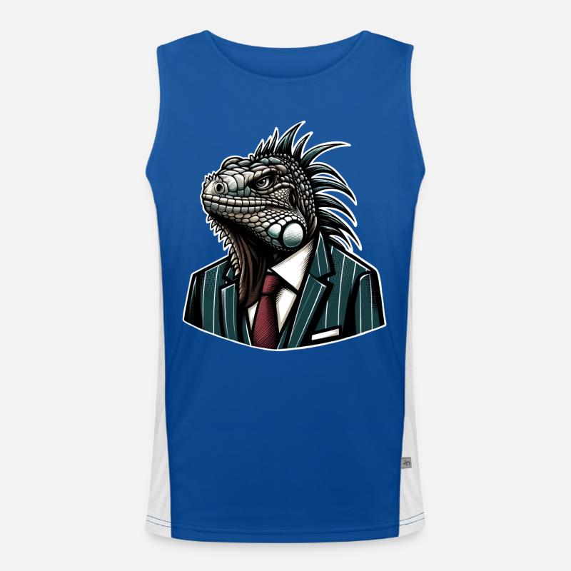 Iguana in a suit Men's Functional Contrast Tank Top 