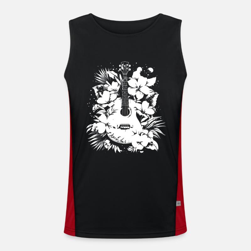 Ukulele Comic - Men's Functional Contrast Tank Top  - black/red