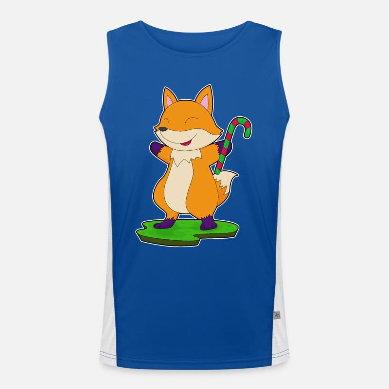 Fox candy cane Men's Functional Contrast Tank Top 
