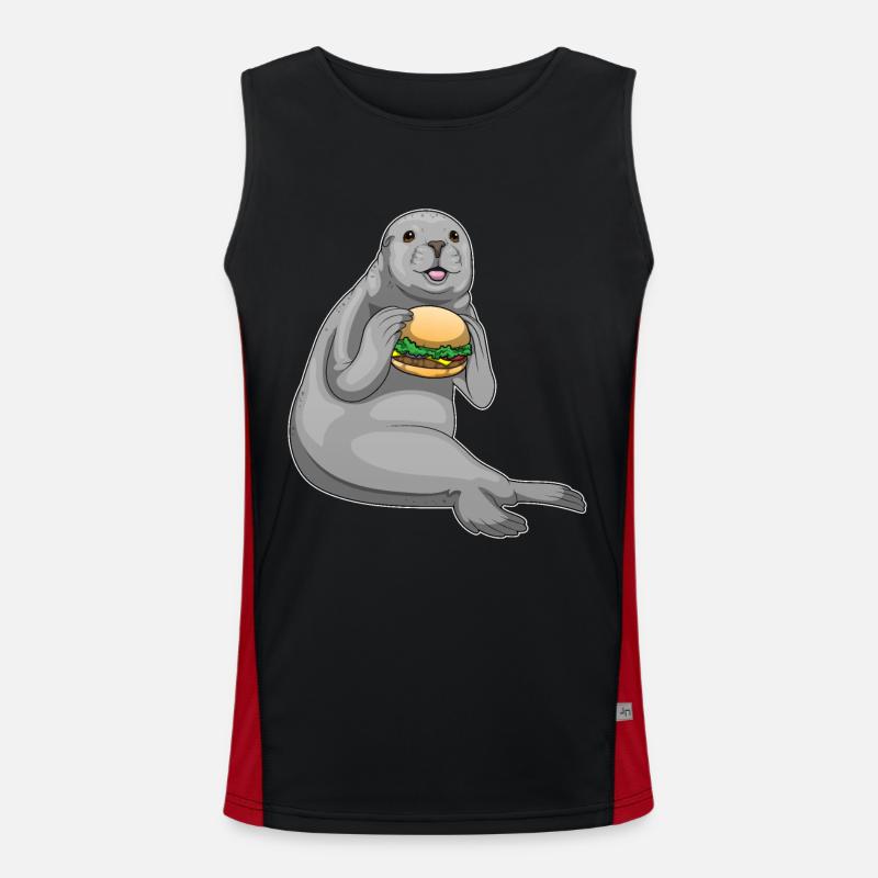 Seal Burger - Men's Functional Contrast Tank Top  - black/red