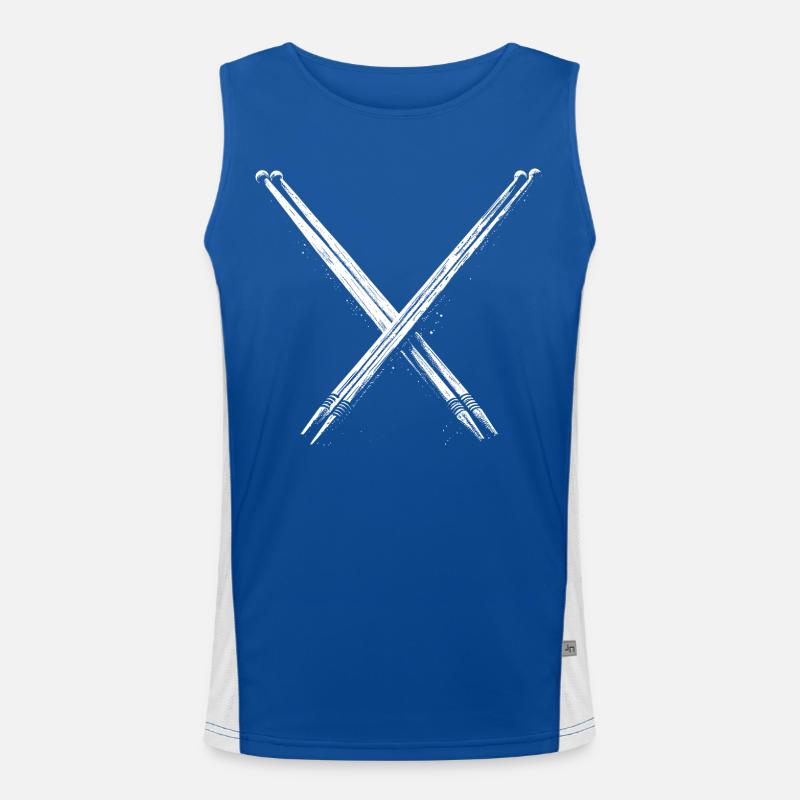 Drumsticks Drawing Men's Functional Contrast Tank Top 