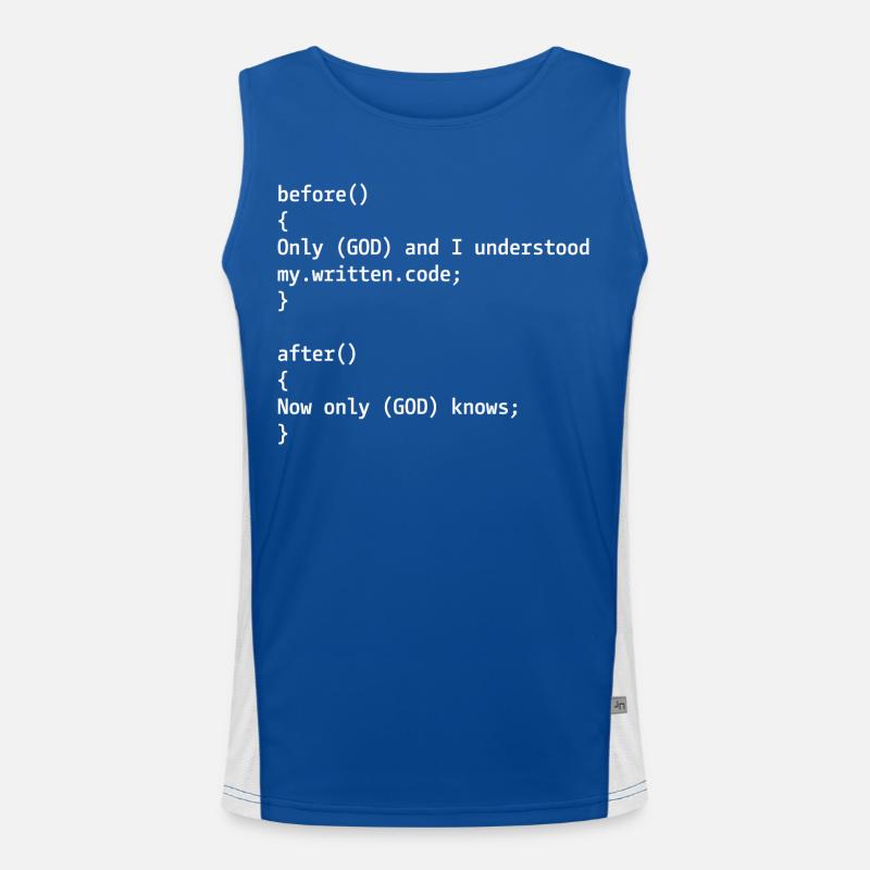 Programmierer Witz Funktionelles Kontrast-Tank Top für Männer 