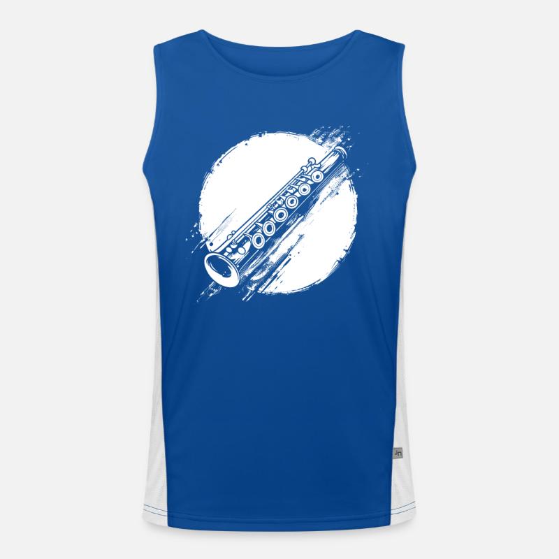 Flöte Grafik Funktionelles Kontrast-Tank Top für Männer 