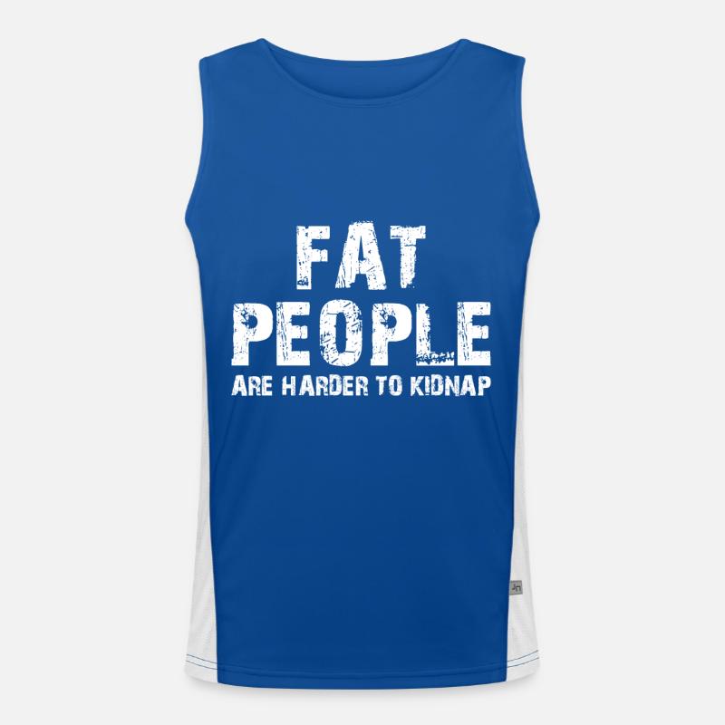 Dicke Menschen sind schwieriger zu entführen Funktionelles Kontrast-Tank Top für Männer 
