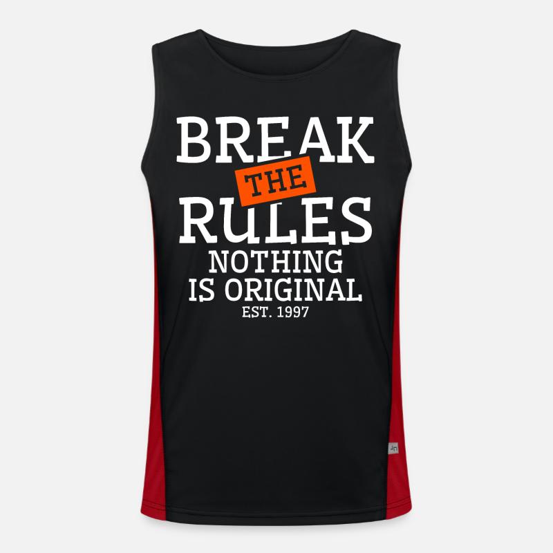 break rules original - Men's Functional Contrast Tank Top  - black/red