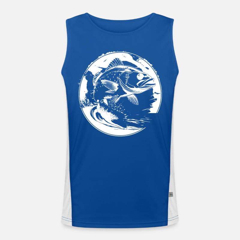 Fisch Grafik Funktionelles Kontrast-Tank Top für Männer 