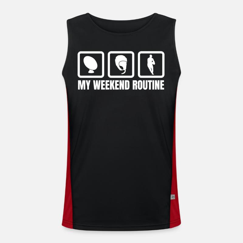 My Weekend Routine - Men's Functional Contrast Tank Top  - black/red