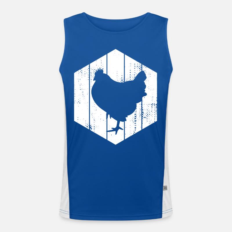 Hen Drawing Men's Functional Contrast Tank Top 