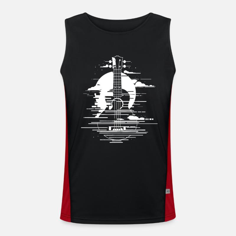 Ukulele Graphics - Men's Functional Contrast Tank Top  - black/red